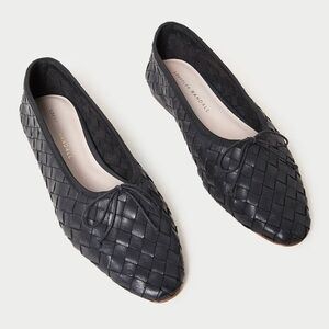 Loeffler Randall Landry Woven Black Flat - Size 8